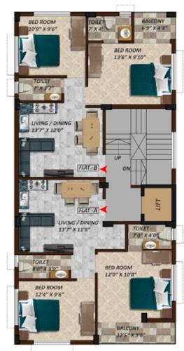  victoria-apartment Victoria Apartment Cluster Plan from 1st to 4th Floor