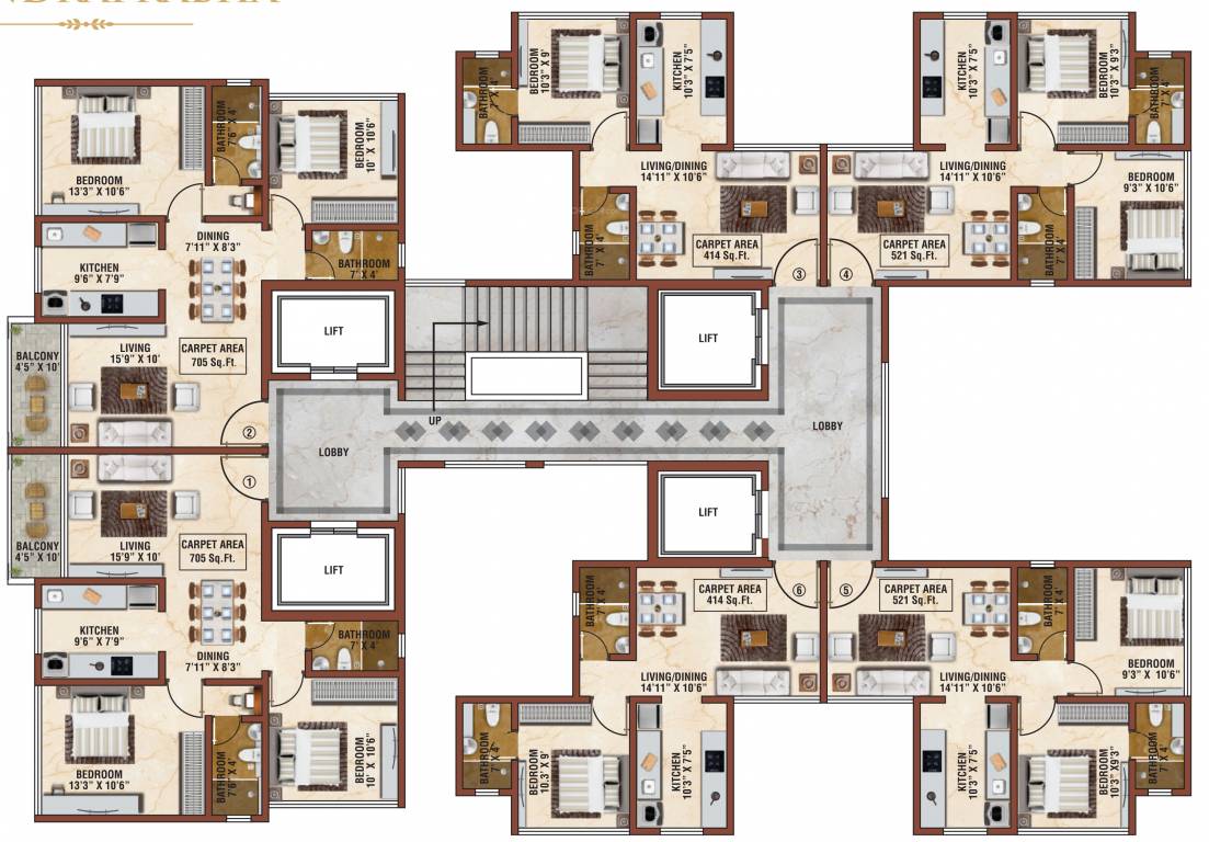  chandraprabha Chandraprabha Cluster Plan from 14th to 15th Floor