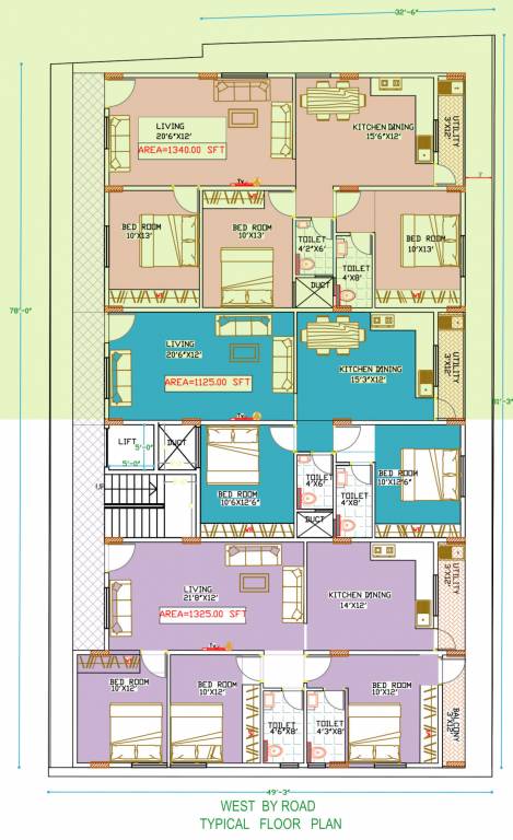  residency Devi Sri Residency Cluster Plan from 1st to 5th Floor