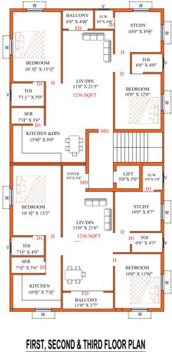  madhava-nivas Madhava Nivas Cluster Plan From 1st To 3rd Floor