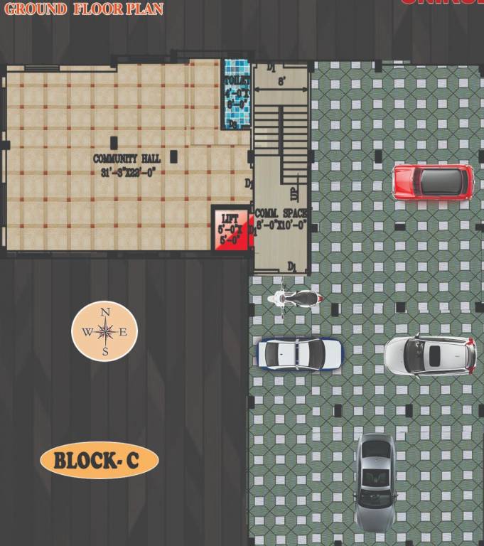  bee gee Block   C Cluster Plan For Ground Floor
