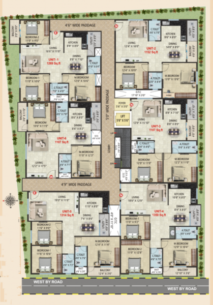  elite Elite Cluster Plan for Typical Floor