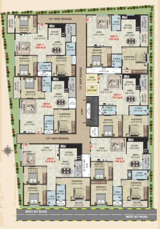  elite Elite Cluster Plan for Typical Floor