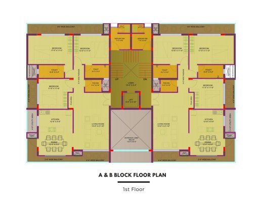 Block A & B Cluster Plan for 1st Floor nilaya-apartments Block A & B Cluster Plan for 1st Floor