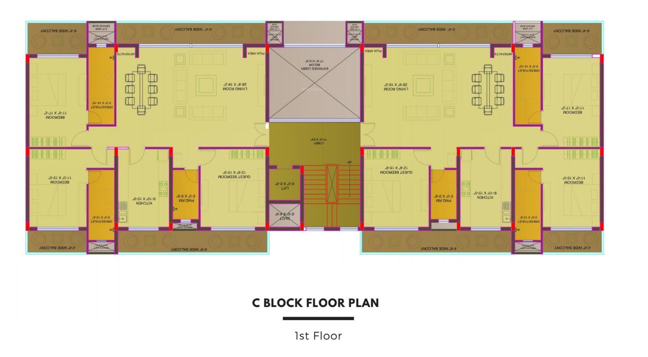 nilaya apartments Block C Cluster Plan for 1st Floor