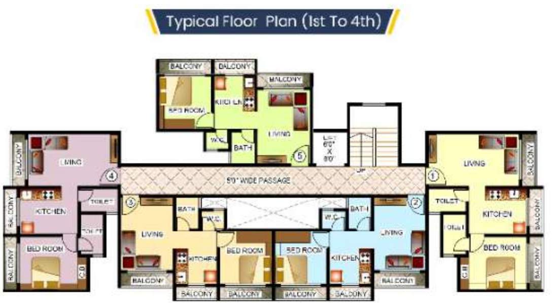  siddhivinayak apartment Siddhivinayak Apartment Cluster Plan from 1st to 4th Floor