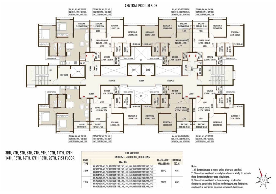 life republic sector r10 10th avenue universe phase v Building E Cluster Plan