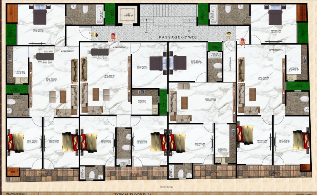  homes 1 Typical Cluster Plan