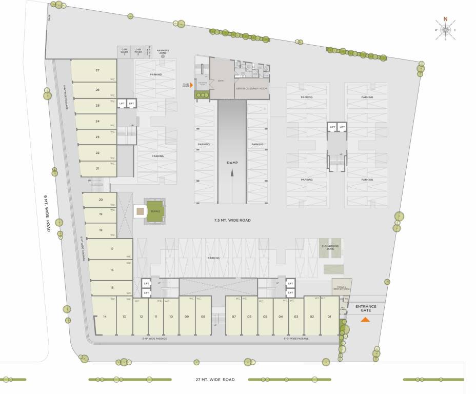 ultima crest Tower A & B & C & D Ground Floor Cluster Plan
