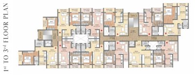  kalyan-aashiyana Wing A Cluster Plan from 1st to 3rd Floor