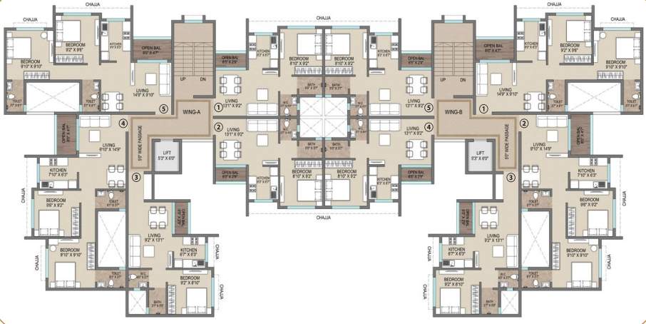  vrundavan park jai Jai Bldg No 1 Wing A Wing B Cluster Plan