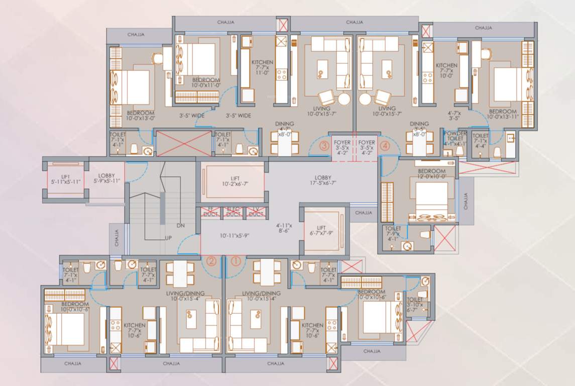  synergy Wing A Cluster Plan from 1st to 11th Floor