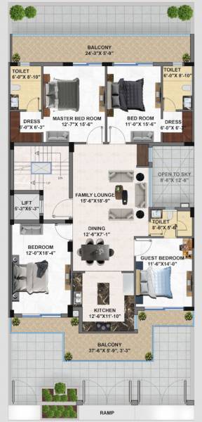  luxury-floor Luxury Floor Cluster Plan for 4th Floor