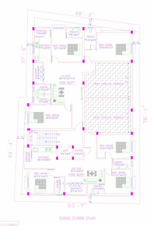  mercury flats Block 2 Cluster Plan for 3rd Floor
