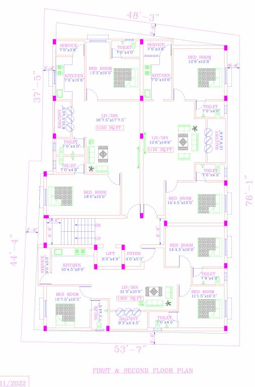  mercury flats Block 2 Cluster Plan from 1st to 2nd Floor