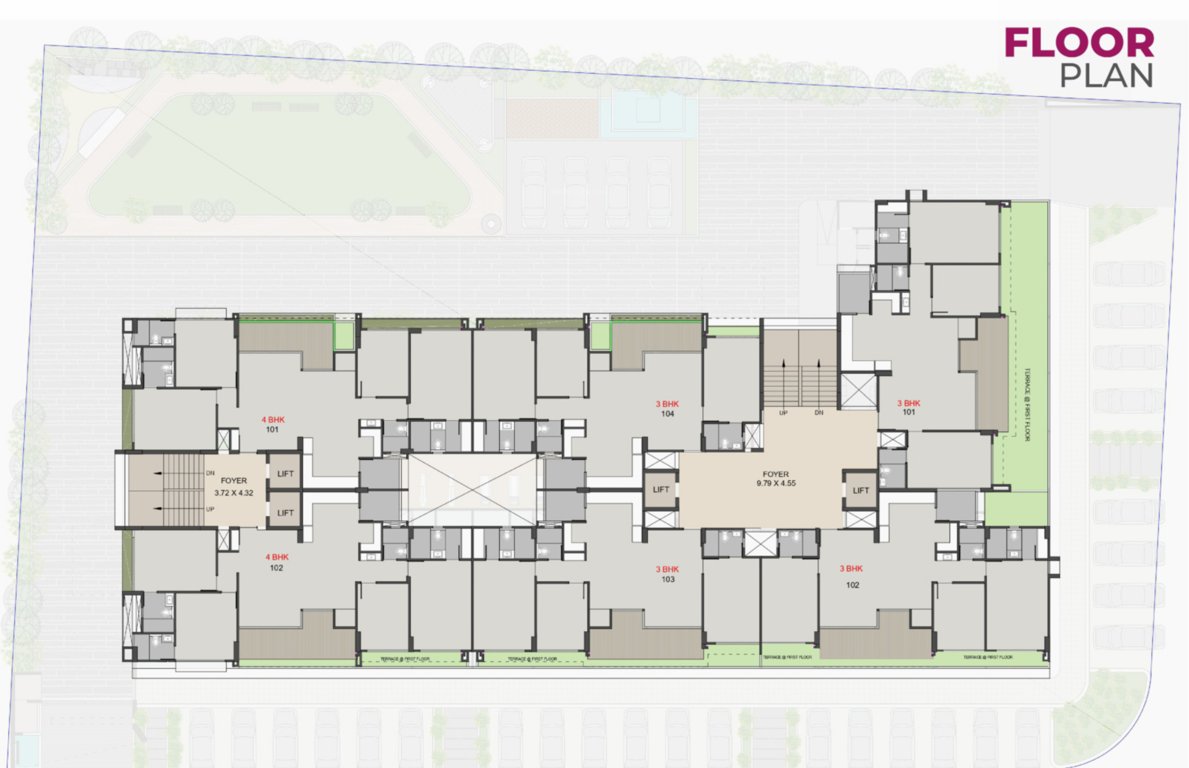  pramukh viyana Block A And B Cluster Plan for Typical Floor