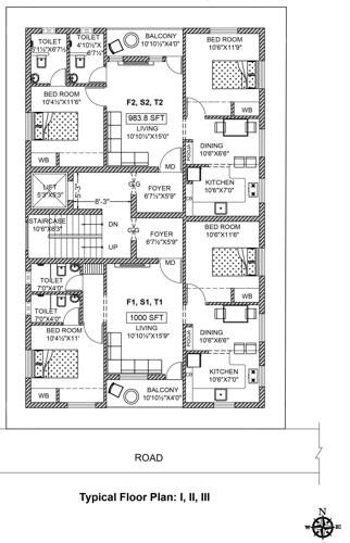  site-apartment Site Apartment Cluster Plan from 1st to 3rd Floor