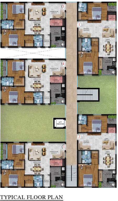  lake breeze seshadri Phase II Cluster Plan from 1st to 4th Floor