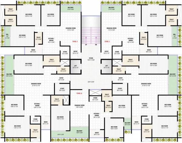  aryan-imperial Block - A Typical Cluster Plan