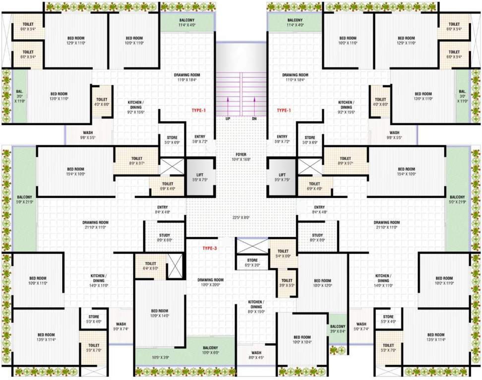  aryan imperial Block   A Typical Cluster Plan