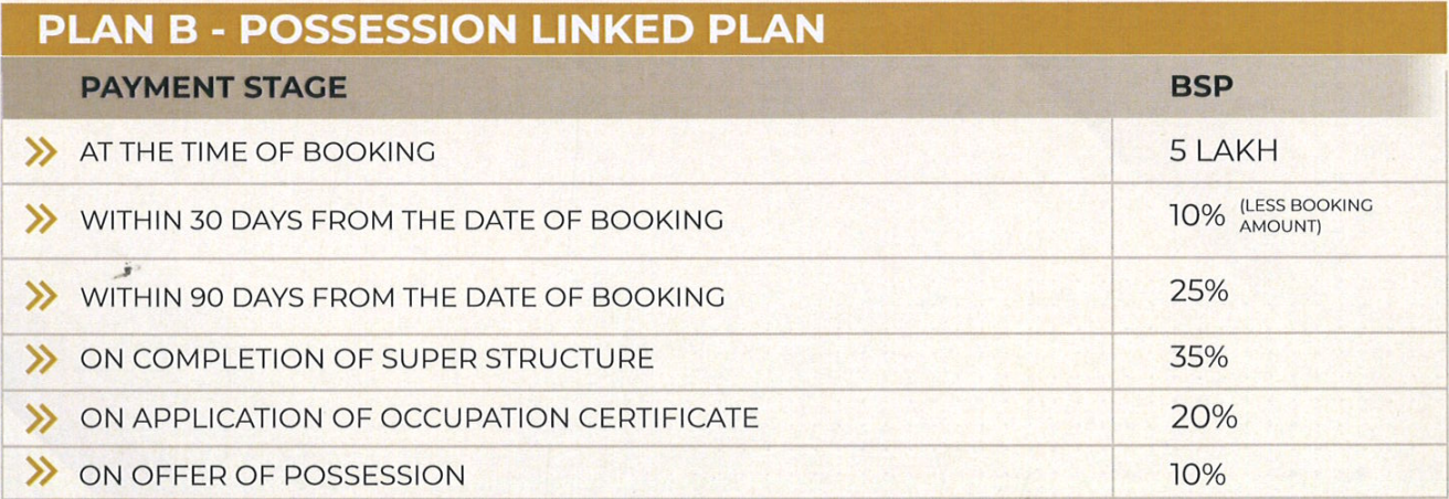 chintamani Construction Linked Payment (CLP) Payment Plan