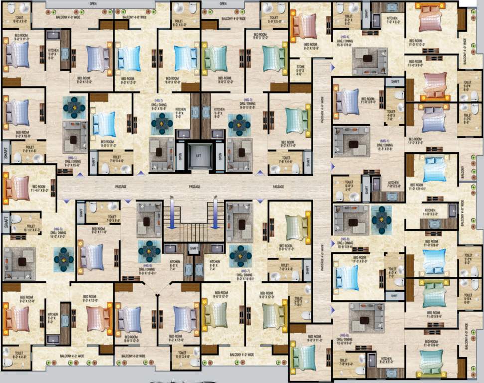  the grand majestic The Grand Majestic Cluster Plan For Typical Floor Plan