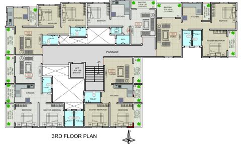  rajlaxmi-residency Rajlaxmi Residency Cluster Plan for 3rd Floor