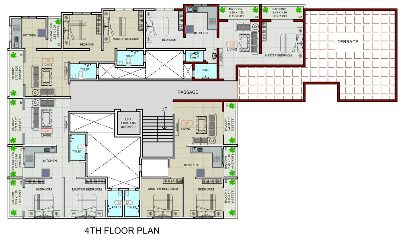  rajlaxmi residency Rajlaxmi Residency Cluster Plan for 4th Floor
