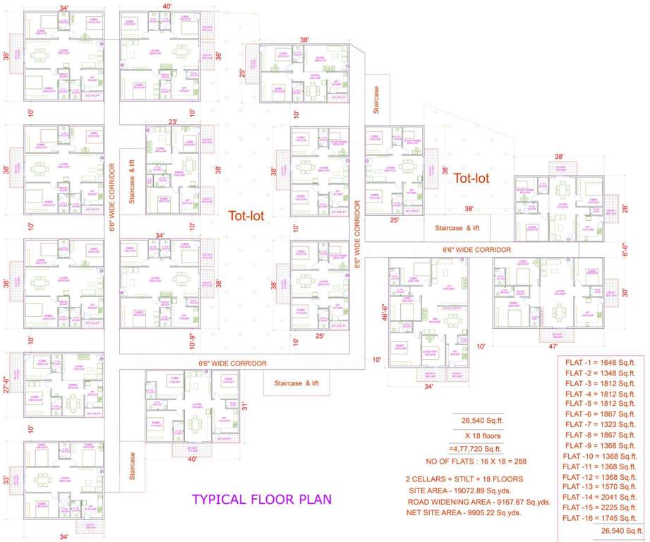  the garden view apartments The Garden View Apartments Typical Cluster Plan