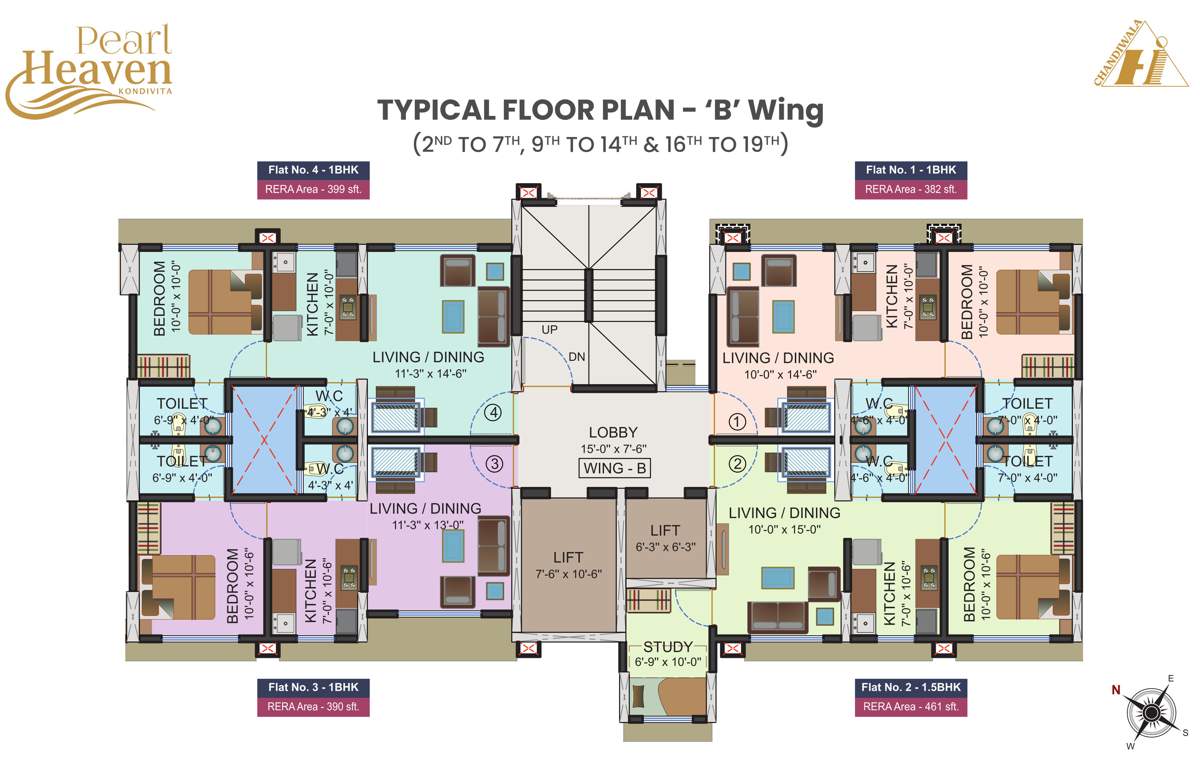  pearl heaven iii Pearl Heaven III B Cluster Plan For  2nd to 7th, 9th to 14th & 16th to 19th Floor
