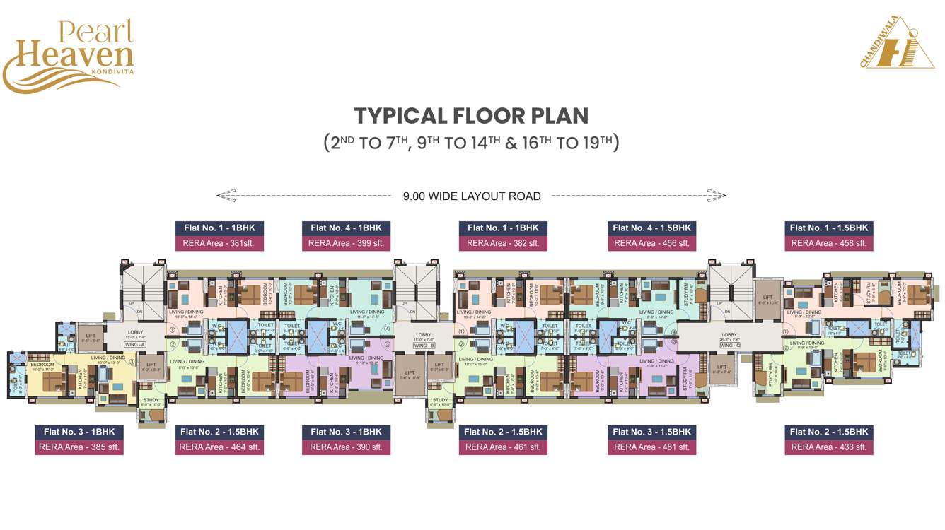  pearl heaven iii Pearl Heaven III Cluster Plan For  2nd to 7th, 9th to 14th & 16th to 19th Floor