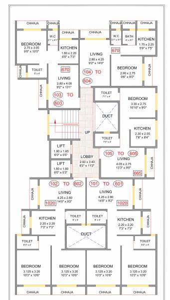  royal Cluster Plan from 1st to 6th Floor