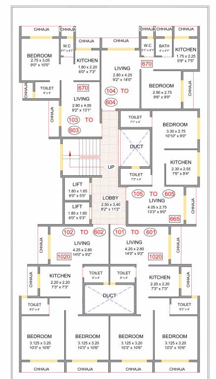  royal Cluster Plan from 1st to 6th Floor