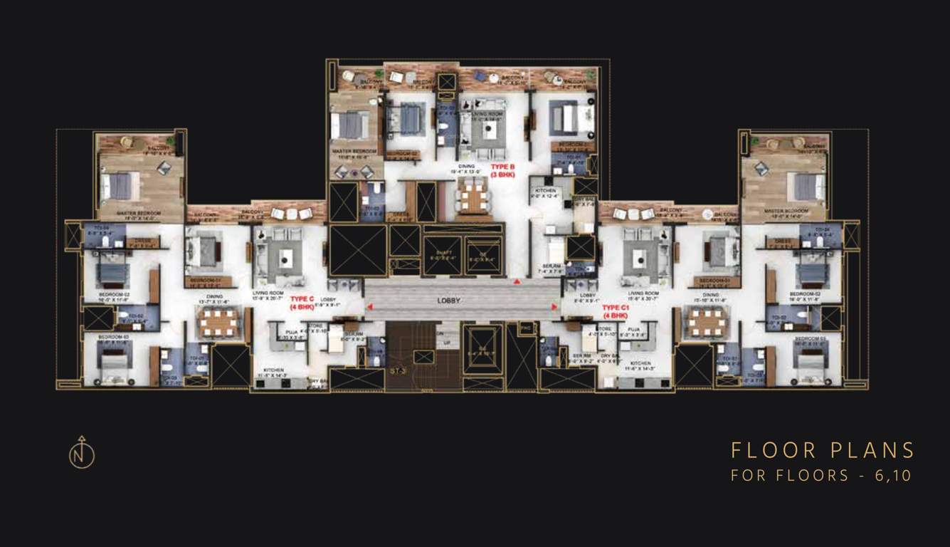  hamilton tower Hamiton Towers Cluster Plan for 6th And 10th Floor