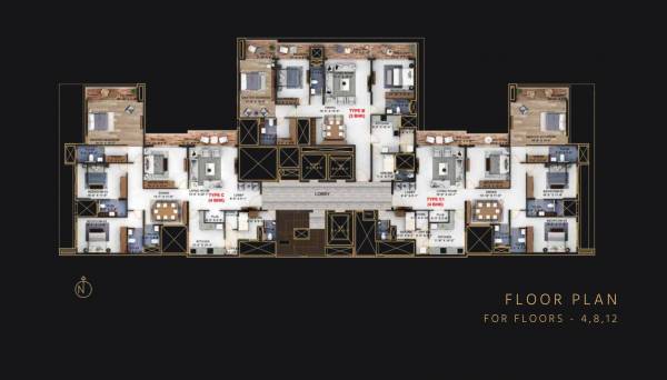  hamilton-tower Hamiton Towers Cluster Plan for Even Floor