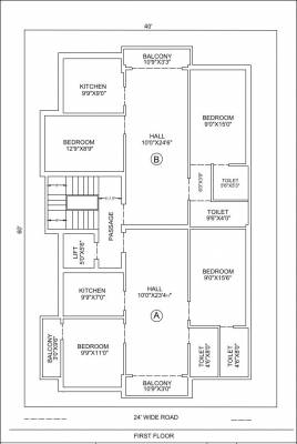  flats Laksha Flats Cluster Plan for 1st Floor