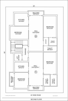  flats Laksha Flats Cluster Plan for 2nd Floor