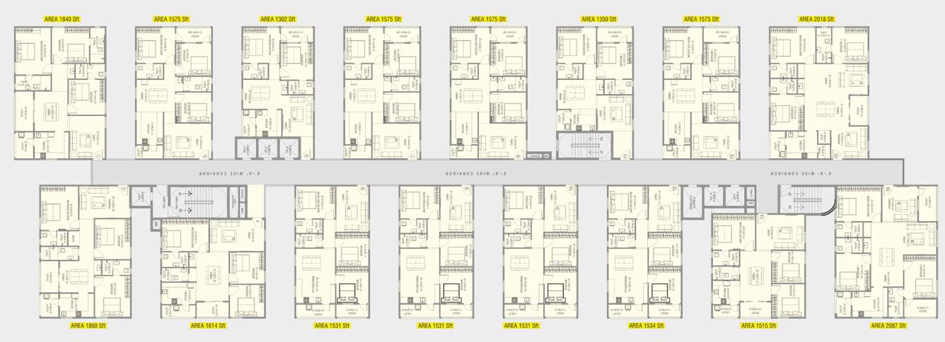  green field Block III Cluster Plan from 1st to 10th Floor