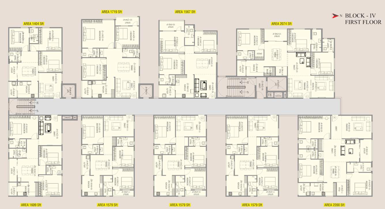  green field Block IV Cluster Plan for 1st Floor