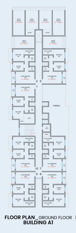  sara complex Building A1 Ground Floor Cluster Plan