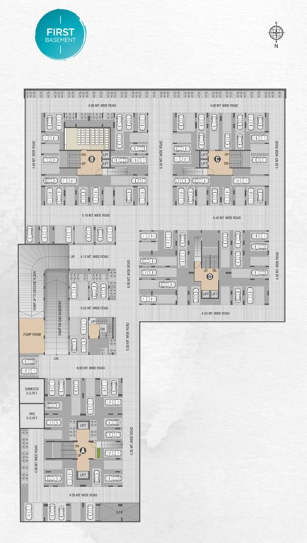  vedkalp Block A, B, C & D Cluster Plan For 1st Basement 