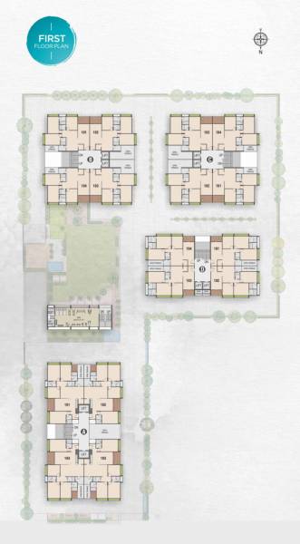  vedkalp Block A, B, C & D Cluster Plan for 1st Floor
