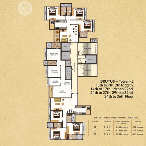  vedant-palacia-phase-iv-wing-b-brutus Wing B Cluster Plan for Typical Floor