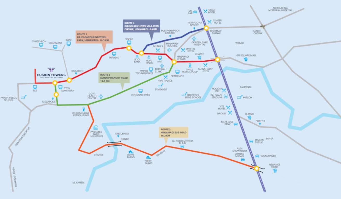  fusion towers phase iii Location Plan
