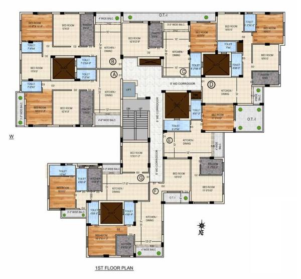  oakside Oakside Cluster Plan for 1st Floor