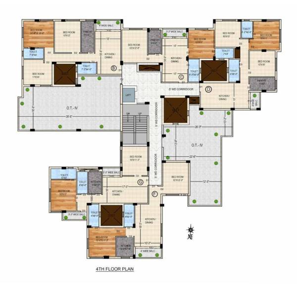  oakside Oakside Cluster Plan for 4th Floor