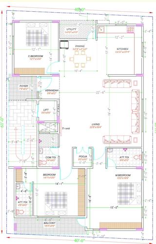  residency- Safthagiri Residency Cluster Plan For Typical Floor