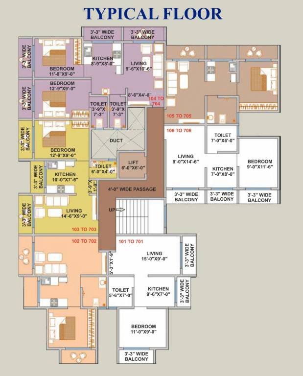  kusum appartment Kusum Appartment Cluster Plan