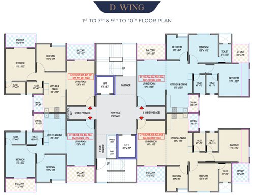  bliss D Building Cluster Plan From 1st to 7th Floor & 9th, 10th Floor