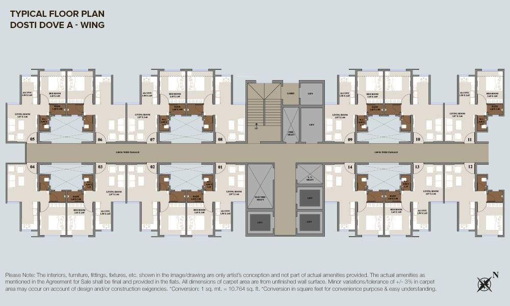  nest Dove A Wing Cluster Plan for Typical Floor